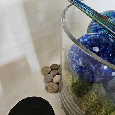 Blown Glass Water Tubes with Wide Cylinder Vase (LR-JS)