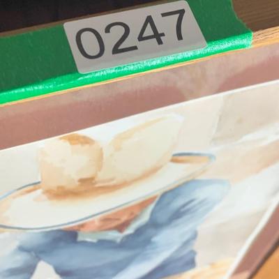 Signed & Framed Original Watercolor - Man Making Tortillas