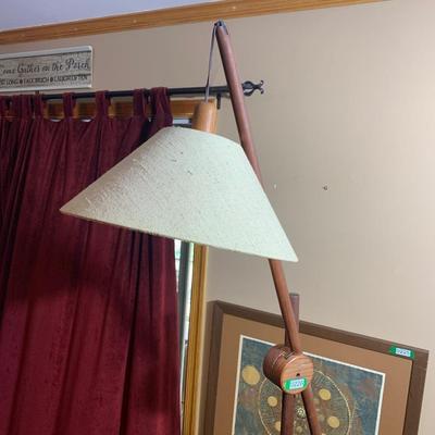 MCM Teak Adjustable Floor Lamp