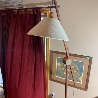 MCM Teak Adjustable Floor Lamp