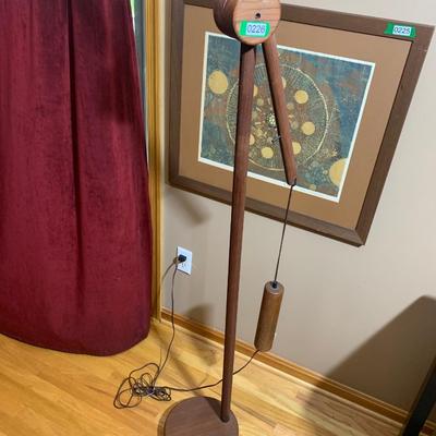 MCM Teak Adjustable Floor Lamp