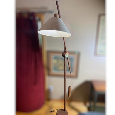 MCM Teak Adjustable Floor Lamp