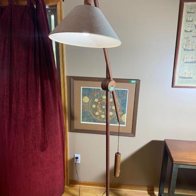 MCM Teak Adjustable Floor Lamp