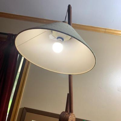 MCM Teak Adjustable Floor Lamp