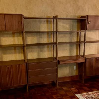 Four bay Mid century Modern modular shelving unit