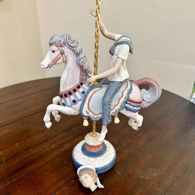 Lladro Figurine #1470 Carousel Boy - Broken head and horse foot.