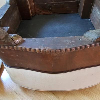 Wood Base Upholstered Ottoman & Cover (LR-JS)
