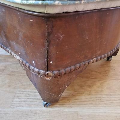 Wood Base Upholstered Ottoman & Cover (LR-JS)