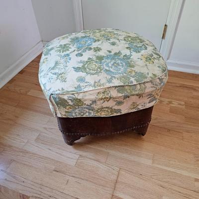 Wood Base Upholstered Ottoman & Cover (LR-JS)