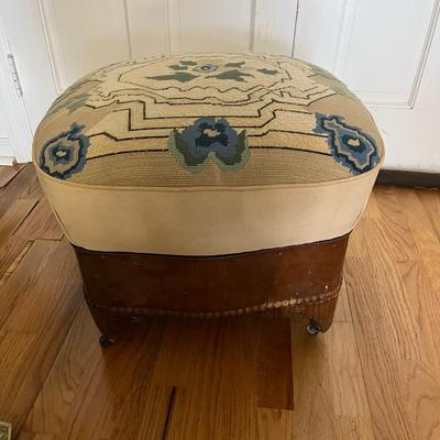 Wood Base Upholstered Ottoman & Cover (LR-JS)