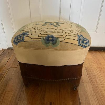 Wood Base Upholstered Ottoman & Cover (LR-JS)
