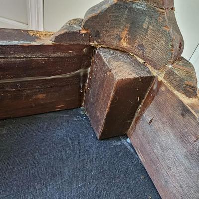 Wood Base Upholstered Ottoman & Cover (LR-JS)