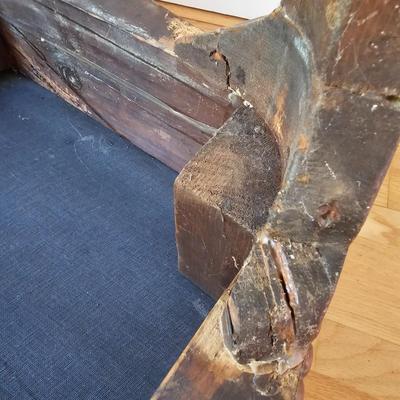 Wood Base Upholstered Ottoman & Cover (LR-JS)