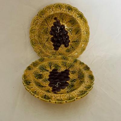 Sarreguemines French Majolica Fruit Plates (K-MK)