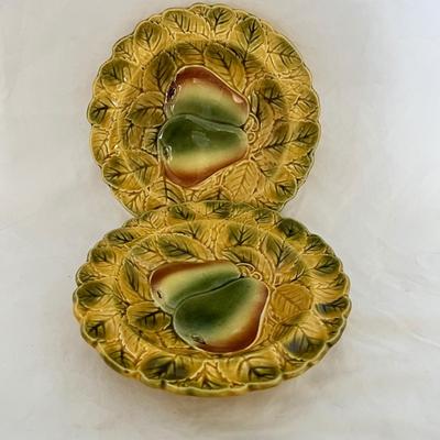 Sarreguemines French Majolica Fruit Plates (K-MK)
