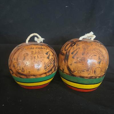 Yerba Mate Cups With Two Straws & Two Decorative Gourds (DR-MG)