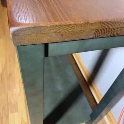 Sofa Table Thick Wood Top - Metal Lower Shelf