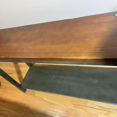 Sofa Table Thick Wood Top - Metal Lower Shelf