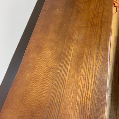 Sofa Table Thick Wood Top - Metal Lower Shelf
