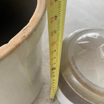 3 Large Stoneware Crocks 3 - 6 - 10 Gallon