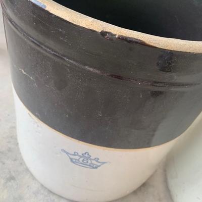 3 Large Stoneware Crocks 3 - 6 - 10 Gallon