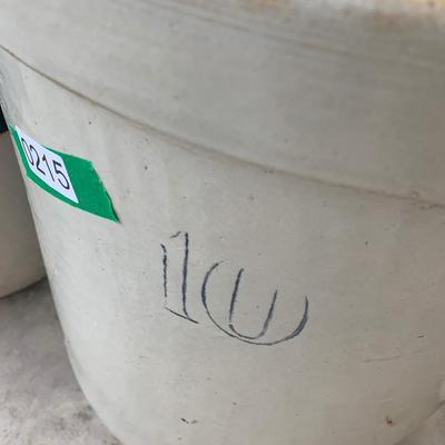 3 Large Stoneware Crocks 3 - 6 - 10 Gallon