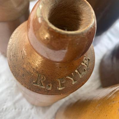 Antique Stoneware Lot Tobaccos Beers Crocks