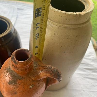 Antique Stoneware Lot Tobaccos Beers Crocks