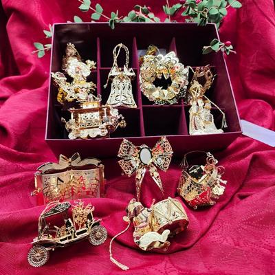 Danbury Mint Gold Christmas Ornaments