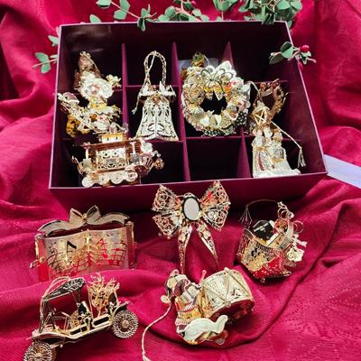 Danbury Mint Gold Christmas Ornaments
