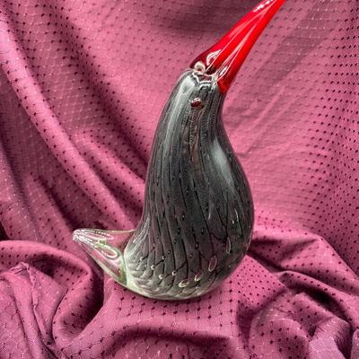 Murano Black Glass Bird