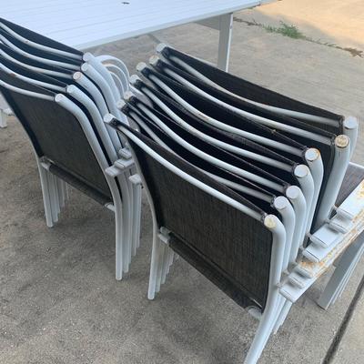 Huge Kettler Polymer Resin Outdoor Patio Table w/ Many Chairs