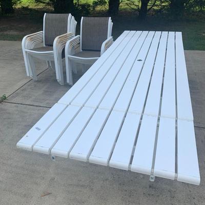 Huge Kettler Polymer Resin Outdoor Patio Table w/ Many Chairs