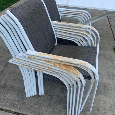 Huge Kettler Polymer Resin Outdoor Patio Table w/ Many Chairs