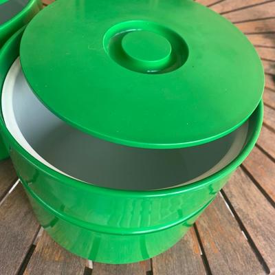 PAIR Mid Century Heller Green Ice Buckets