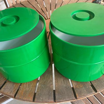 PAIR Mid Century Heller Green Ice Buckets