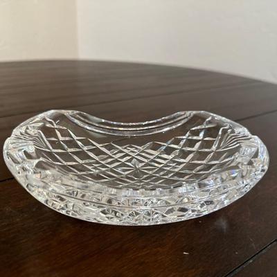 Waterford Curved Crystal Ashtray - 7" L x 4.5" W x 2" H Made in Ireland No box