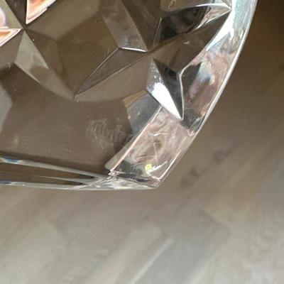 Waterford Curved Crystal Ashtray - 7" L x 4.5" W x 2" H Made in Ireland No box