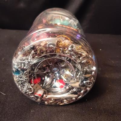 JAR FULL OF COSTUME JEWELRY