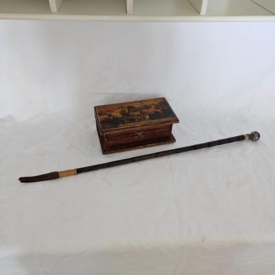 Equine Themed Wood Box & Riding Crop (LR-JS)