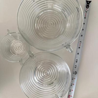 Anchor Hocking Manhattan glass set of 3 bowls Graduating sizes