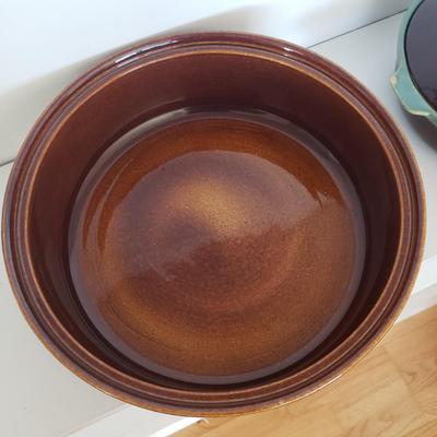 Two Earthenware Covered Baking Dishes (DR-KD)