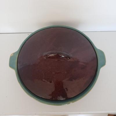 Two Earthenware Covered Baking Dishes (DR-KD)