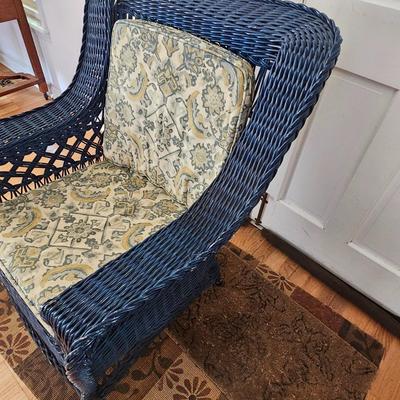Blue Wicker Armchair (LR-JS)