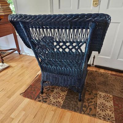 Blue Wicker Armchair (LR-JS)