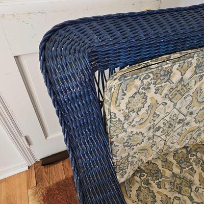 Blue Wicker Armchair (LR-JS)
