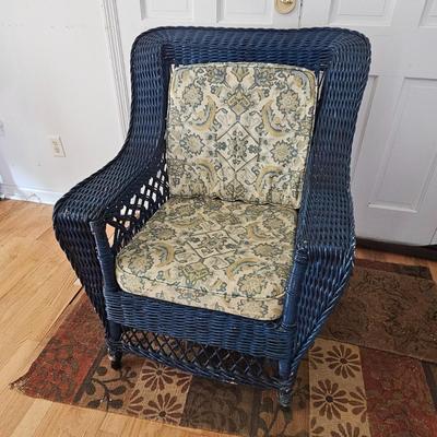 Blue Wicker Armchair (LR-JS)
