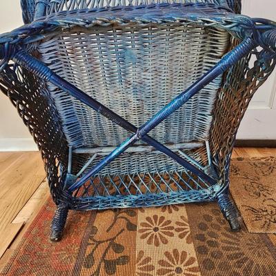 Blue Wicker Armchair (LR-JS)