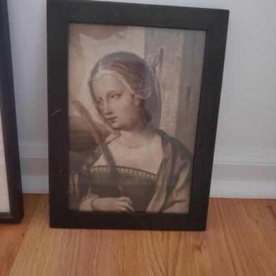 Religious Cross-stitch and Vintage Print of Barbara (DR-KD)