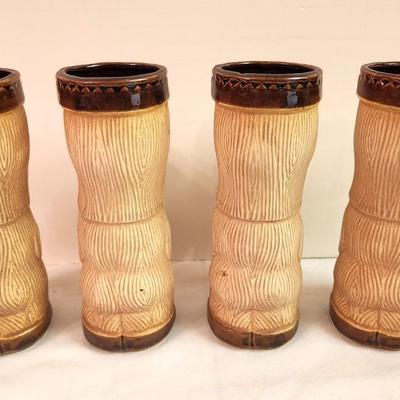 Lot #121 Lot of 4 Vintage Tiki Glasses